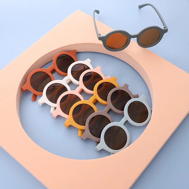 Kinder-Sonnenbrille für Jungen und Mädchen, runder Rahmen, Sonnenschutz, Kinderbrille, Sonnenschutzbrille