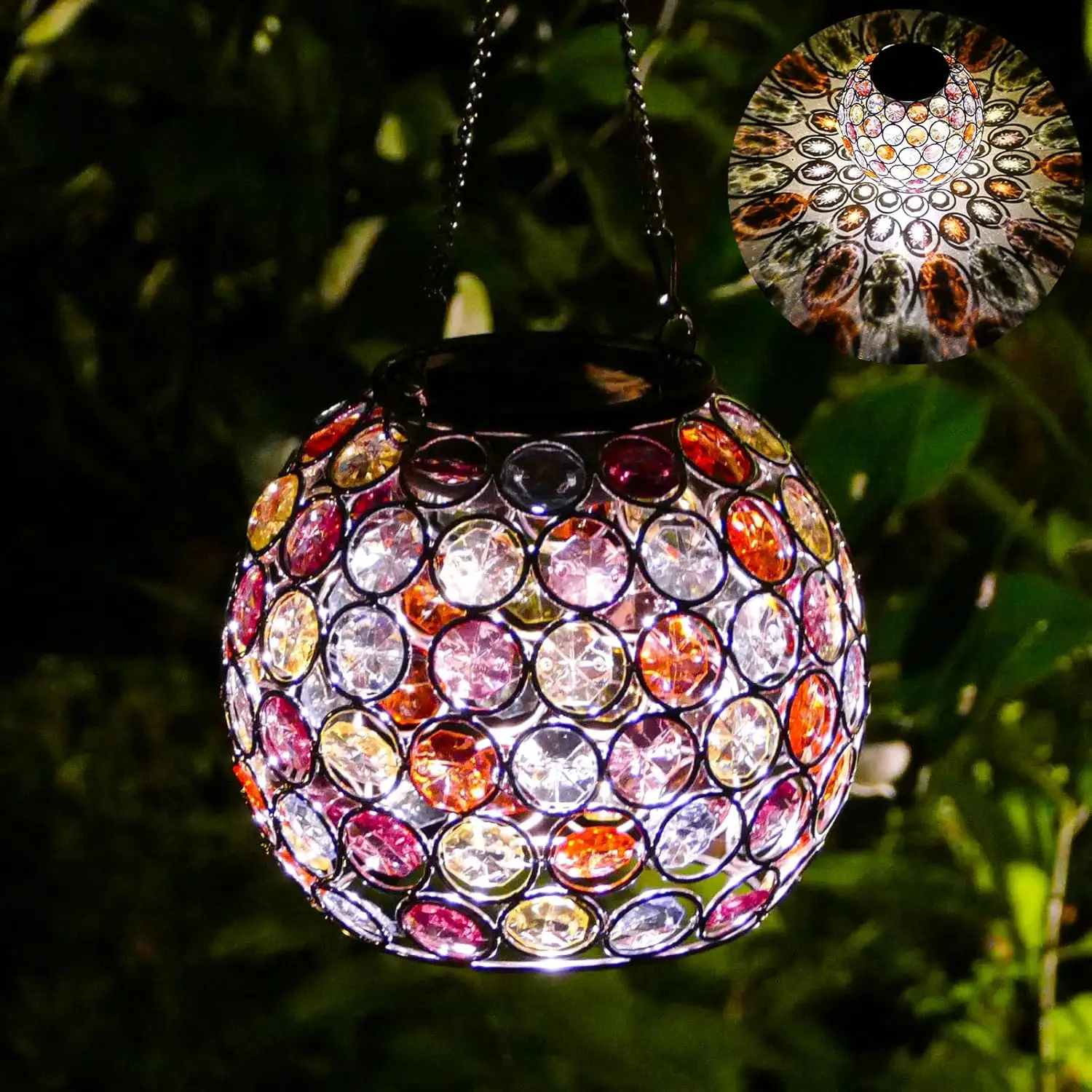 

Mosaic Solar Lantern, Waterproof Outdoor Hanging Light, Garden Patio Decor, Christmas Gift for Women Mom Grandma