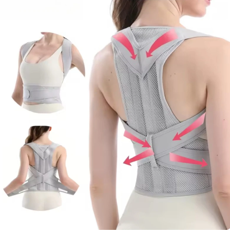 حزام مصحح وضعية الظهر للنساء والرجال دعم قطني الظهر، دعم وضعية الكتف قابل للتعديل لتحسين الجنف