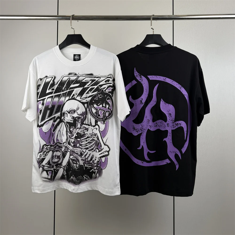 High-Quality Lost Hills New Model 260g Pure Cotton High-Definition White Ink Direct Printing Loose Casual Fashion Short-Sleeved T-Shirt