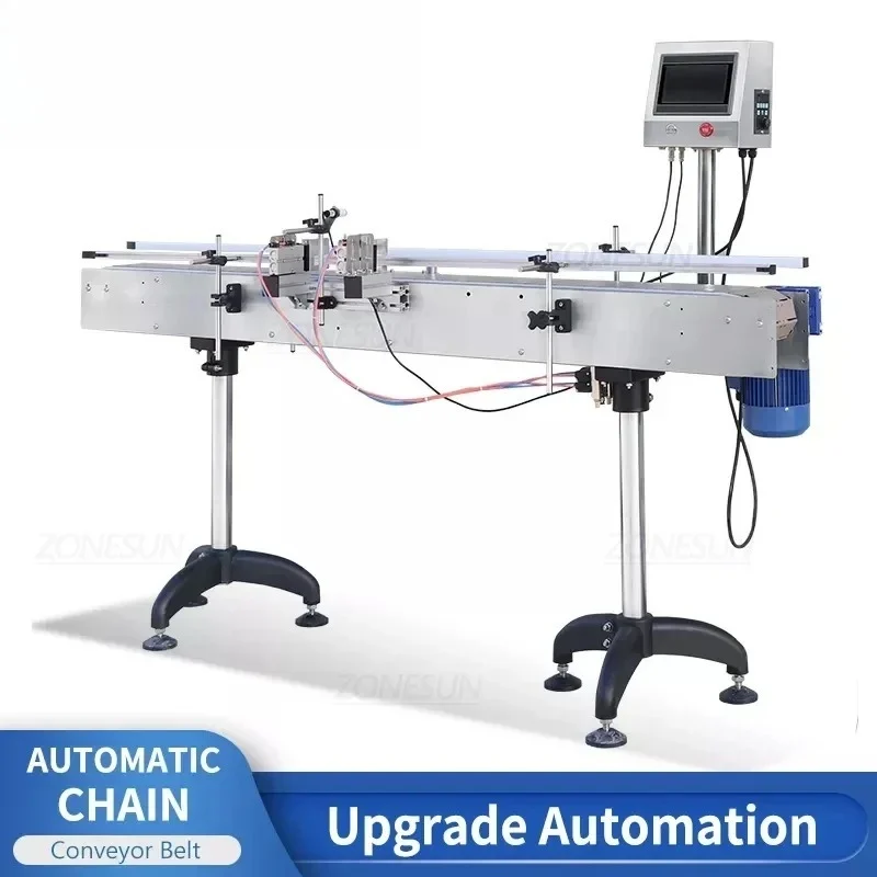 ZS-CB100P 1.9M Length Automatic Chain Conveyor Belt Adjustable-Speed Transporting Goods Machiney Production Line