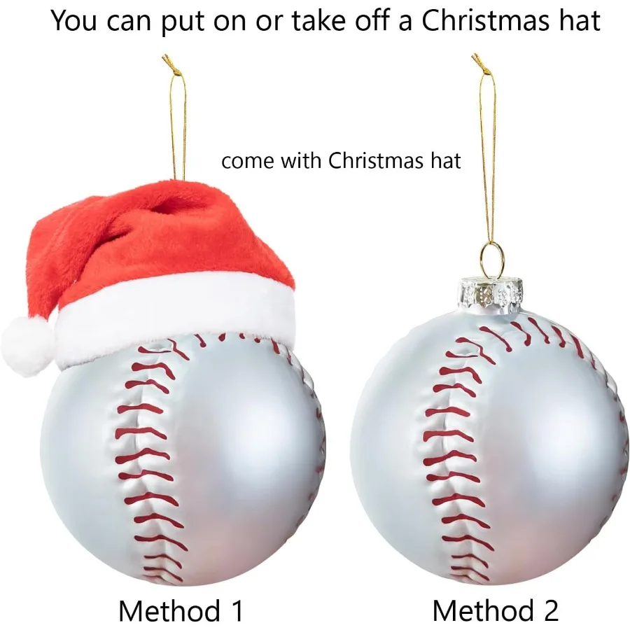 3.15 عيد الميلاد البيسبول Orment الزجاج في مهب عيد الميلاد الكرة الحلي ل 2025 شجرة عيد الميلاد الديكور عيد الميلاد الكرة الحلي بال #2