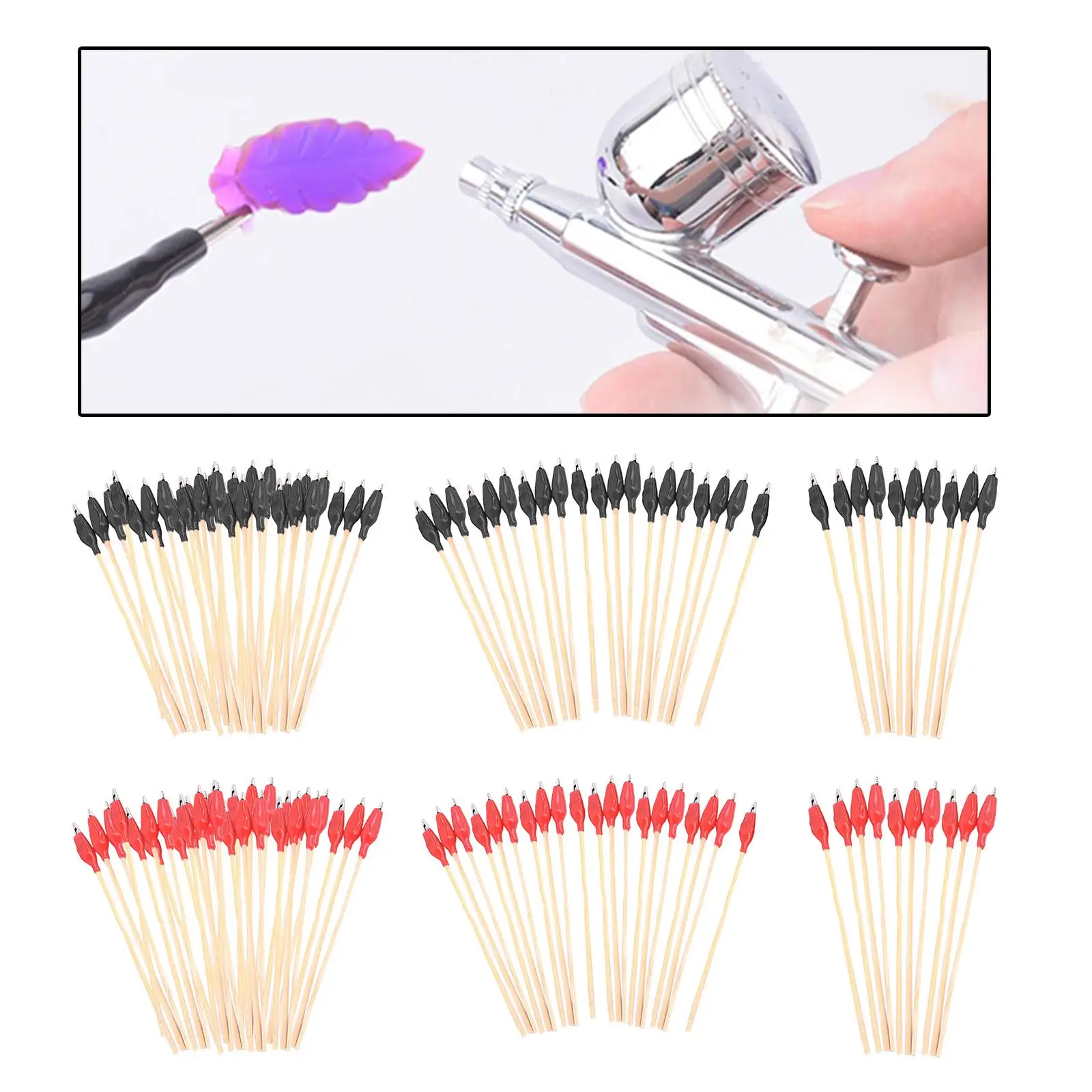 

2-6pack 10/20/30pcs Alligator Clip for Airbrush Hobby Model Wire Clasp Red 10pcs