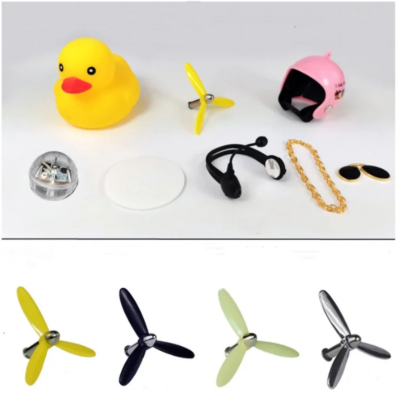 Motorcycle Bicycle Rubber Yellow Black Duck Accessories Car Bike Duck Bottom Base Strap Weapon Black Silver Luminous Propeller