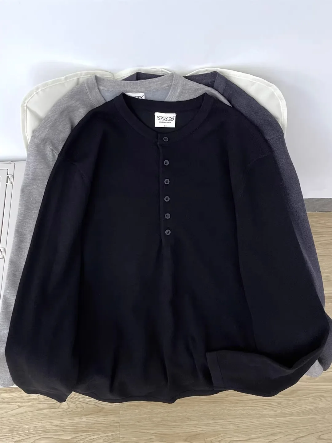 

Мужской свитер с воротником-стойкой в американском стиле, зимний, тяжелый, длинный, вязаный, модный брендовый, в стиле INS, ретро, базовый слой, трикотаж