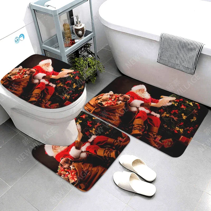 home bathroom floor mats Christmas animals Bath Foot mat modern bathroom accessories rug Toilet mat Bathtub anti-slip carpet