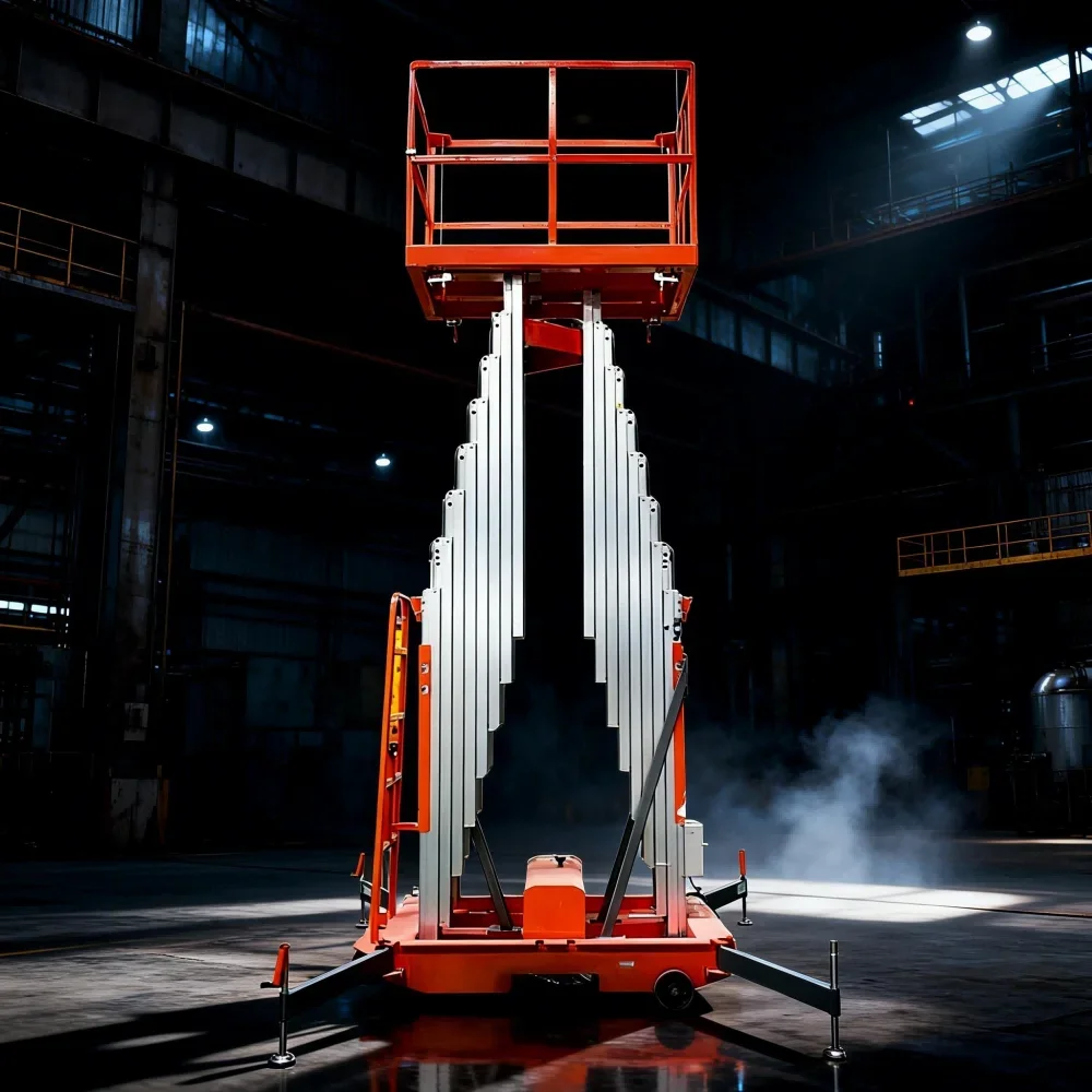 Small Indoor Electric Elevator Double Column Aluminum Alloy Mobile Work Vehicle Hydraulic Automatic Lifting Platform Lift Tables