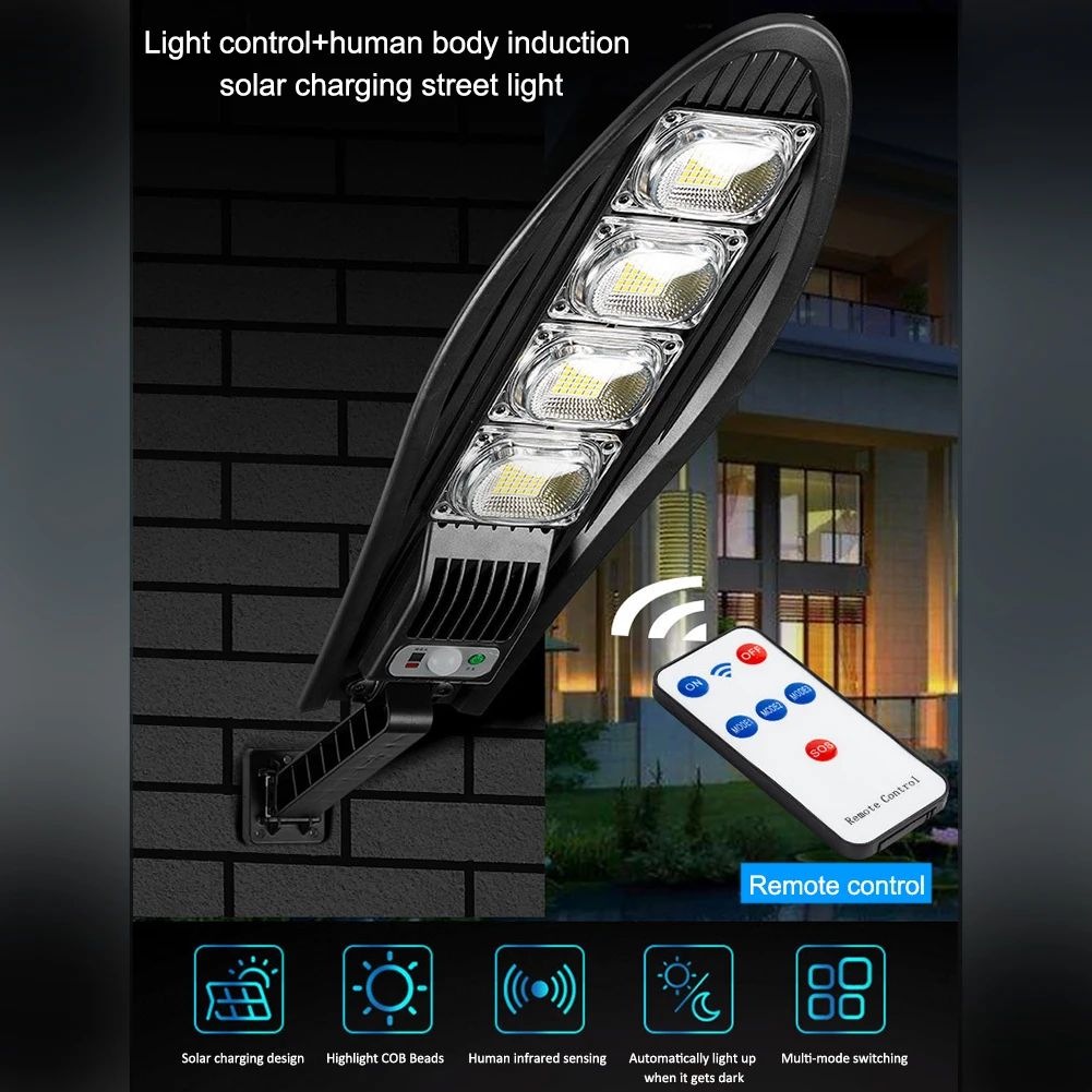 

LED Solar Street Lights Led Wall Light Motion Sensor With Remote Control 3 Modes Solar Flood Lamp Outdoor for Patio Yard Garden