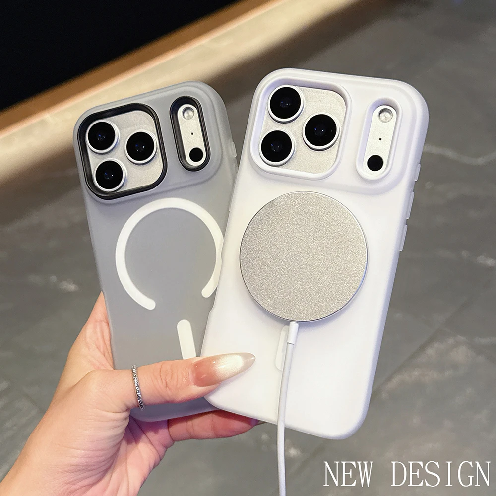 Candy Color 2-in-1 Magnetische Matte Hülle für iPhone 17 16 15 11 14 13 12 Pro Max Plus für Magsafe Kabelloses Laden Silikon TPU Cover – Detail 1