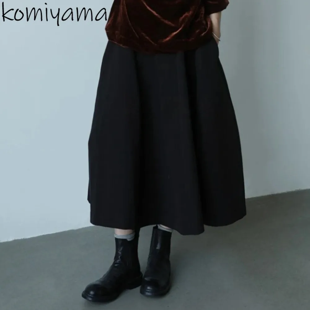 

Japanese Popular Skirt High Waist Double Pockets Ropa Mujer Skirts Solid Casual New Faldas Autumn Woman 2025 New Clothes