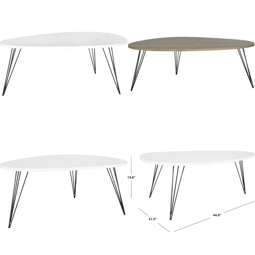 

Mid-Century Modern White and Black Coffee Table with Sleek Design and Functional Storage for Stylish Living Rooms