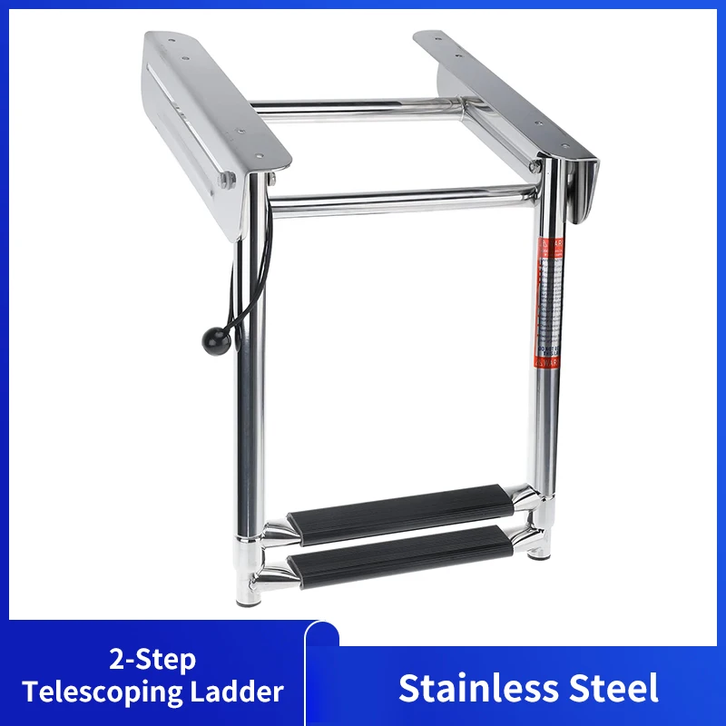 

High Quality Marine Stainless Steel Under Platform 2-Step Ladder Telescoping With Wider Spring Swimming Pool Ladder
