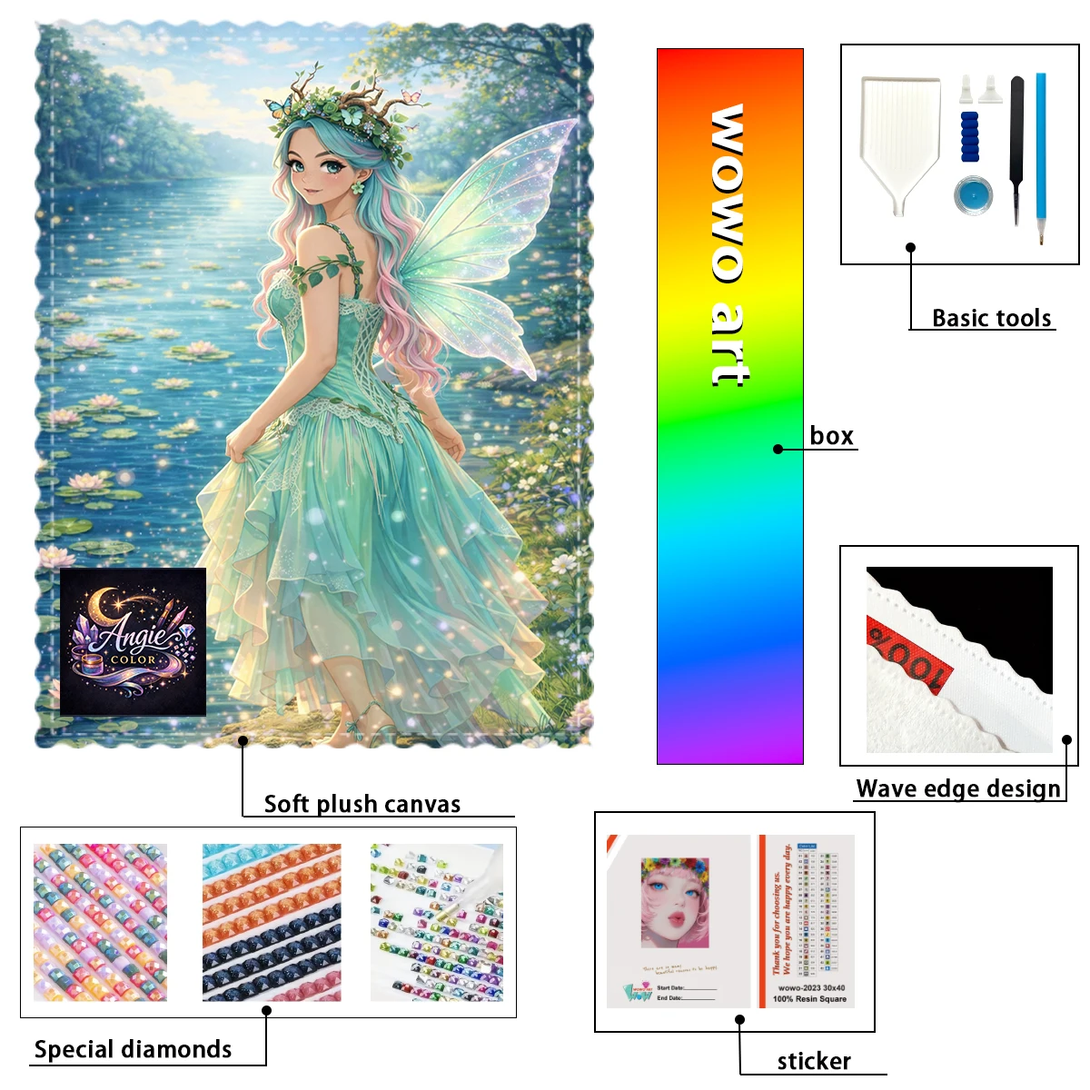 

【Angie_ Diamond Art】The butterfly girl walking by the water Crystal AB Rhinestone FD Rhinestone Perfect Resin Diamond