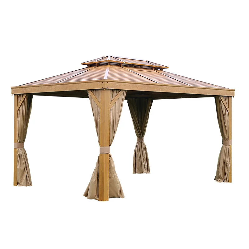 

Outdoor gazebo villa garden activity awning wood grain tent