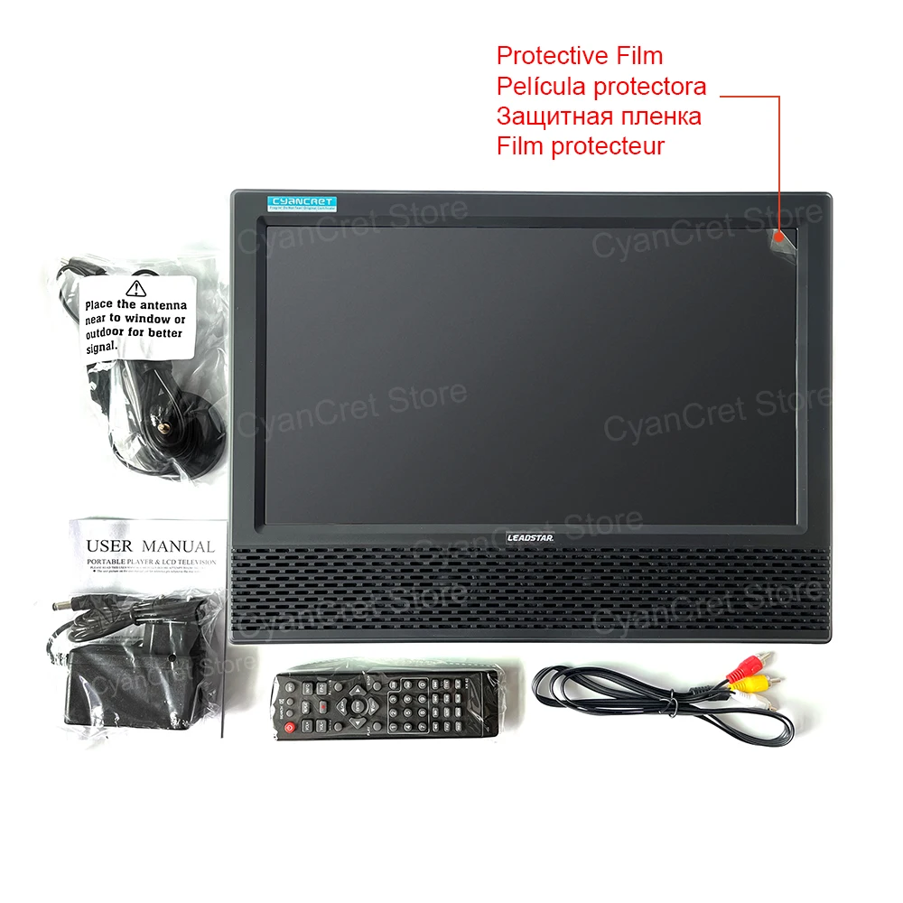 LEADSTAR MT-14 Portable TV DVB-T2 H.265 DAB+ Digital FM Radio 14 Inch HD Analog Television whit Big Speakers Big Batteries