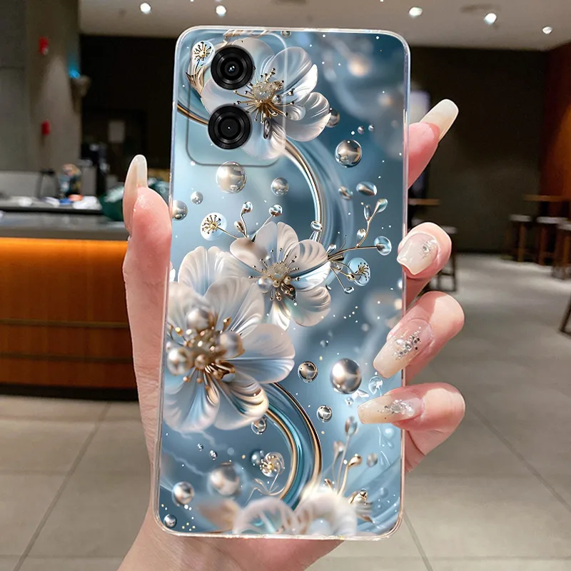 For Motorola Moto G24 Power Casing Fashion Butterfly Flowers Soft Clear Silicone Phone Case For MotoG24 XT2423-1 G24Power Cover