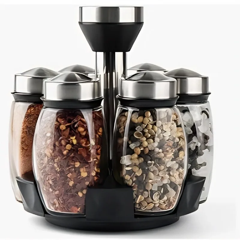 Thickened Clear Glass Canister Household Kitchen, Acacia Wood Seal Lid Jar for Dry Fruit Cereal & Spice Storage