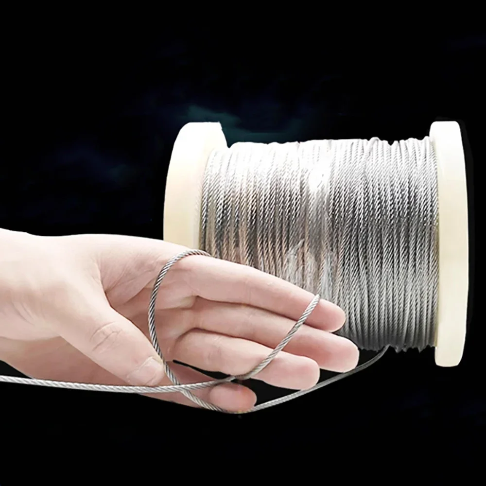 1-10Meters 304 Stainless Steel 1*7/7*7/7*19 0.38-12mm PVC Wire Rope Flexible Cable Clothesline Soft Cable Transparent Wire Rope
