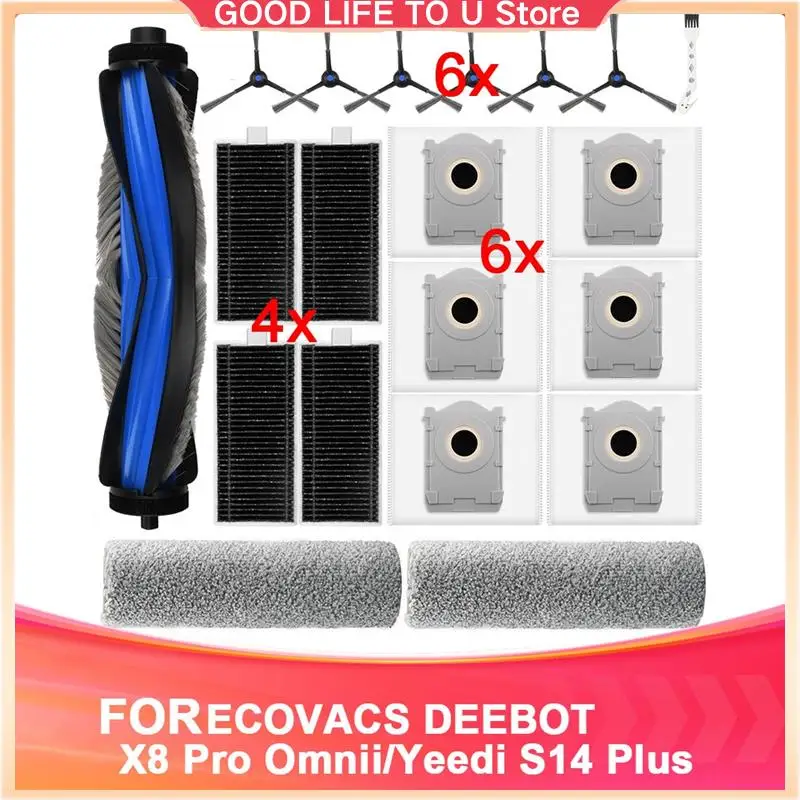 

Комплект сменных аксессуаров, совместимый с роботом-пылесосом ECOVACS DEEBOT X8 Pro Omnii/Yeedi S14 Plus, комплект из 20 шт.-ABGL