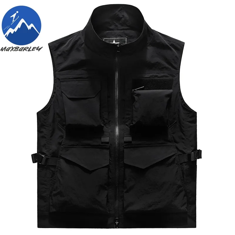 

Новый мужской жилет, тонкий дышащий жилет с несколькими карманами для рыбалки на открытом воздухе, весна-осень 2026, быстросохнущий функциональный жилет для кемпинга, куртка