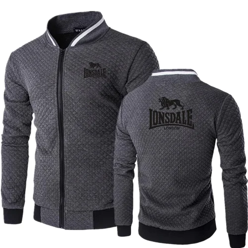Imagen 2 del producto LONSDALE-Chaqueta con cremallera estampada para hombre, chaqueta de béisbol informal de moda de lujo, chaqueta multifuncional, primavera y otoño