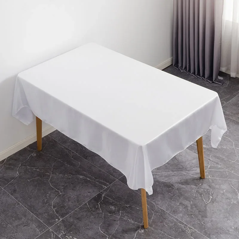 

Solid Color Satin Table Cloth Tablecloth Table Cover Overlay For Birthday Wedding Banquet Restaurant Festival Party Supply