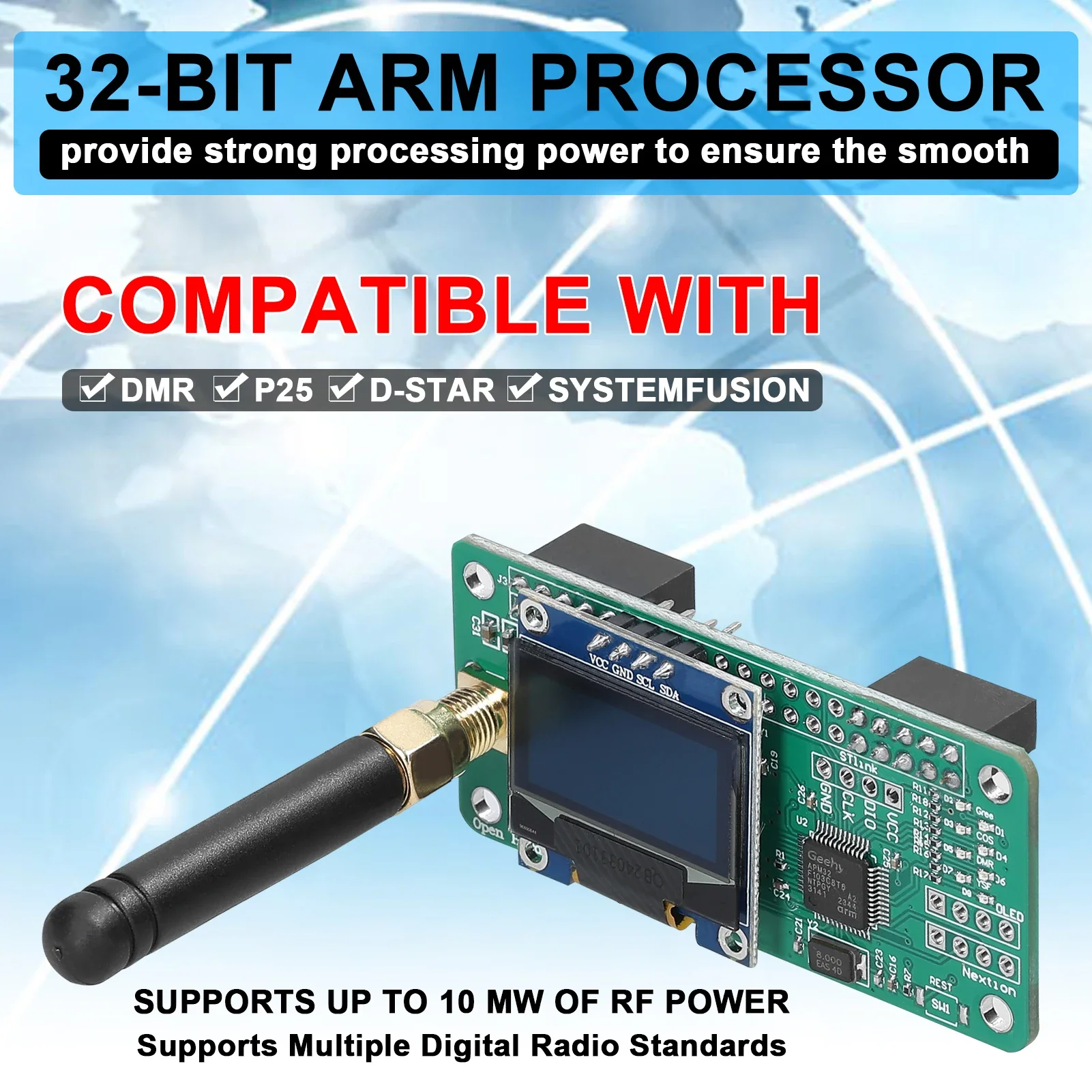 Raspberry Pi MMDVM Digital Hotspot Expansion Board Versatile Amateur and Professional Digital Radio Communications Board Support