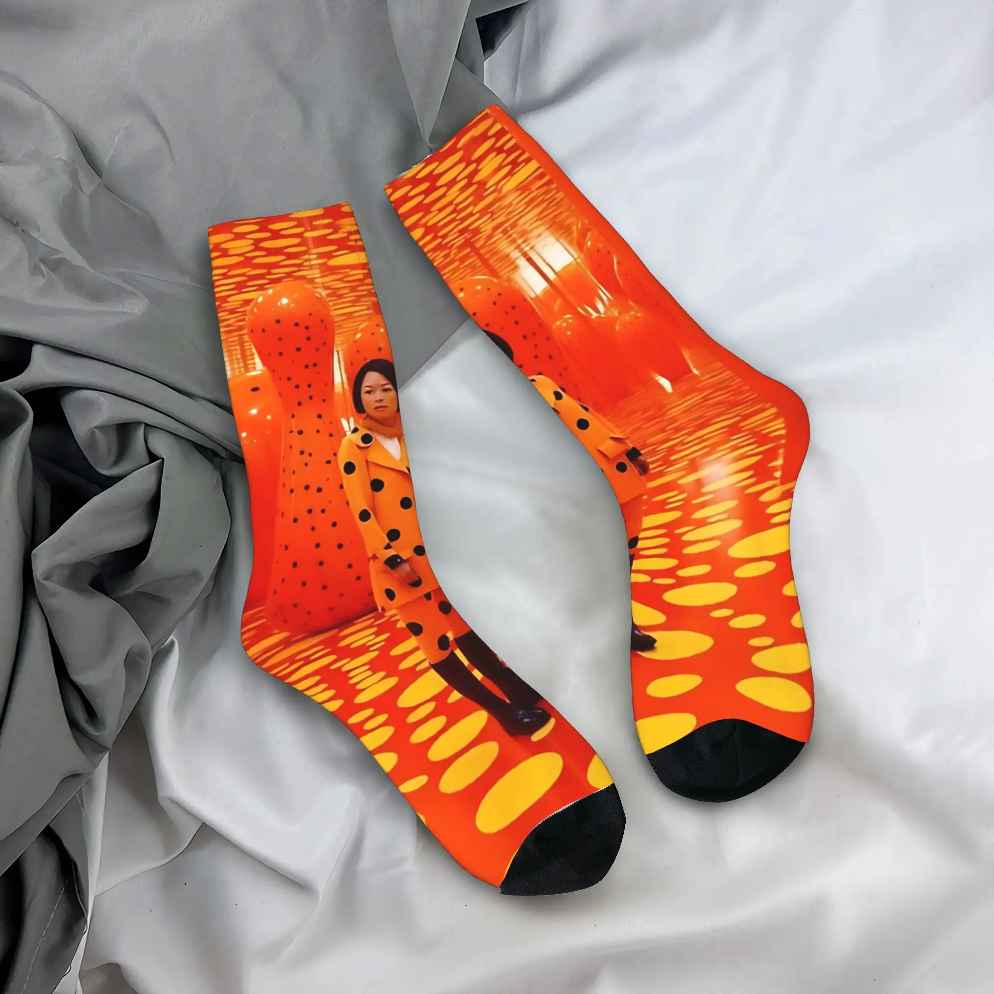 

Men Socks Yayoi Kusama Stockings Anti Bacterial Warm Soft Socks Autumn Trendy Design Outdoor Socks