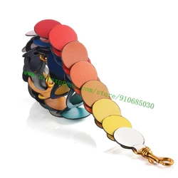 Colorful Rainbow Round Leather Bag Strap For Lady Handbag Women Purse Shoulder Carry Belt Non-adjustable