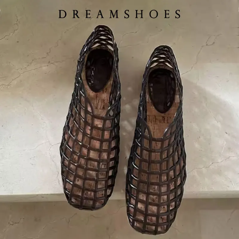 

2026 New Design Jelly Shoes Hollow Beach Shoes Comfy Transparent Sandals Women Summer Weave Jellies Shoes