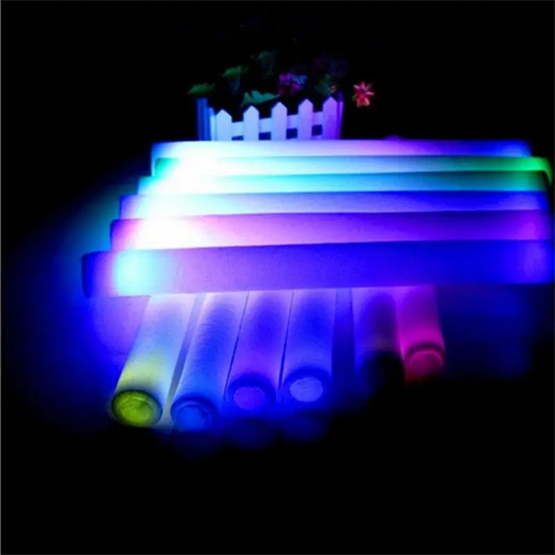 5/12PCS RGB LED Glow Bulk Party Supplies Colorful LED Glow Sticks Foam Stick Cheer Tube Dark Light Birthday Wedding Favor