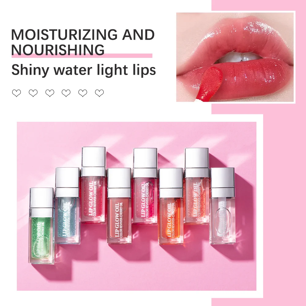 6ml Crystal Jelly Moisturizing Lip Oil Plumping Safety Lip Gloss Makeup Sexy Plump Hydrating Lip Glow Oil Tinted Lip Plumper