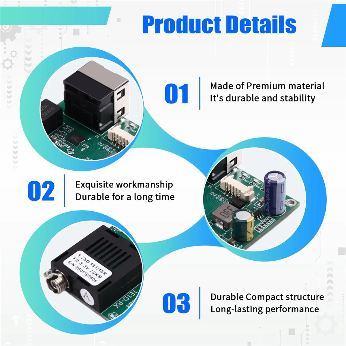 OKgood 1 IP Ethernet Video with 1 TTL Data over Fiber Optic Converter 1310nm/1550nm FC Singlemode Fiber 20Km, TTL 460Kbps