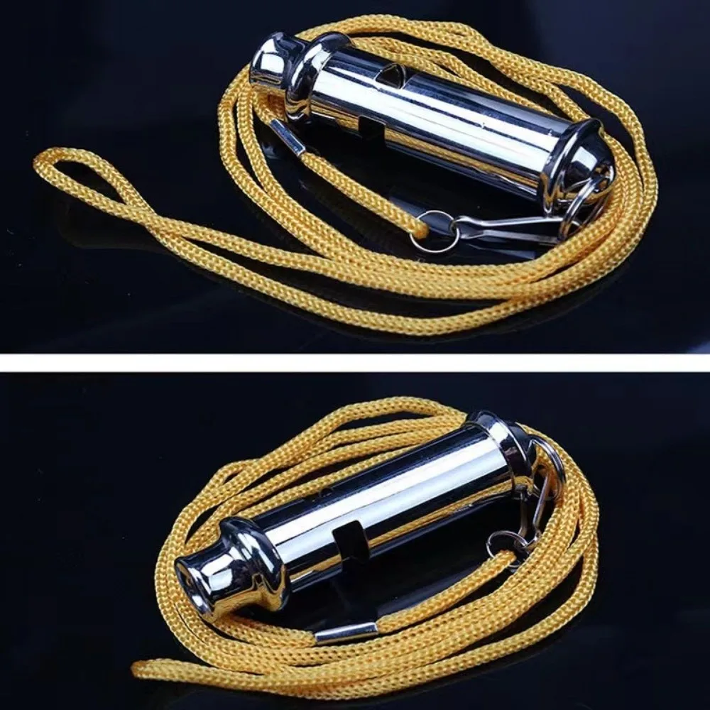 With Rope Metal Whistle 66*13mm 2 Styles Rugby Party Whistle Aluminum Alloy Cheerleaders Cheer Whistle Training School Soccer