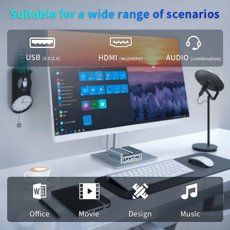 Mini PC With I3 I5 I7 Win10 11 Linux Fanless COM VAG DC12V Box Industrial Design New