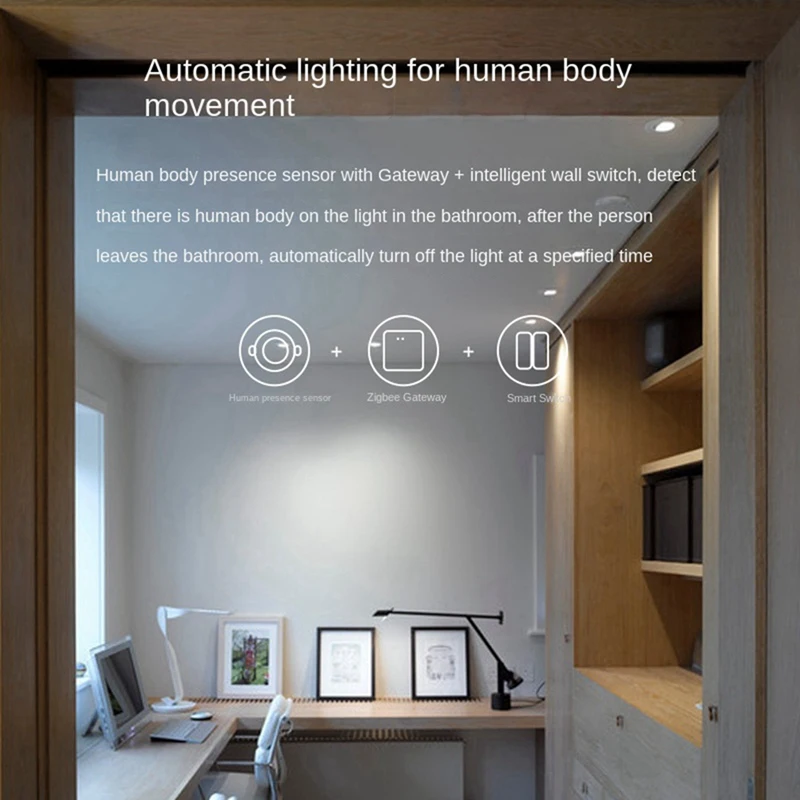 مستشعر حركة بشري ذكي واي فاي مع كشف رادار الميكروويف لومينانس مناسب للحياة الذكية المنزلية
