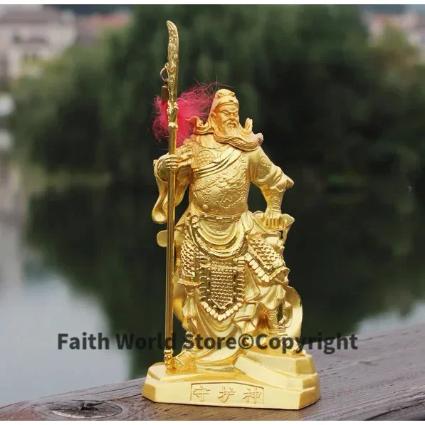 HOME SHOP Efficacious Talisman Protection Money Drawing Martial God of wealth guan gong Guandi FENG SHUI gold copper statue
