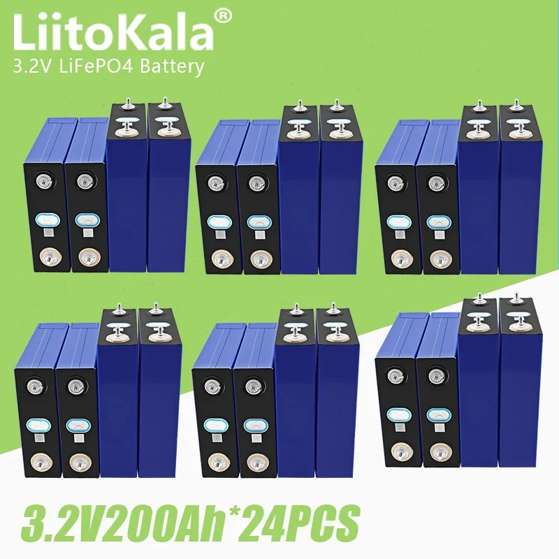 24pcs 3.2V 200Ah LiFePO4 Battery Lithium iron phosphate batteries For 12V 24V RV Campers Golf Cart Off-Road Solar Wind TAX FREE