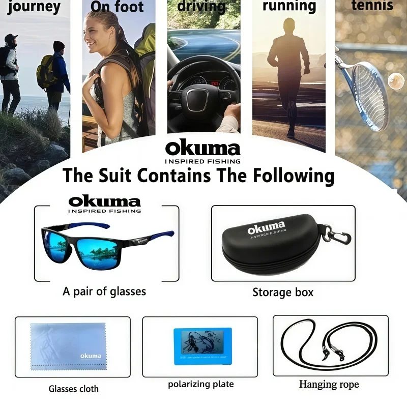 Okuma Fashion Polarisierte Sonnenbrille UV400, Geeignet für Outdoor-Aktivitäten wie Radfahren, Autofahren, Angeln usw. – Detail 2