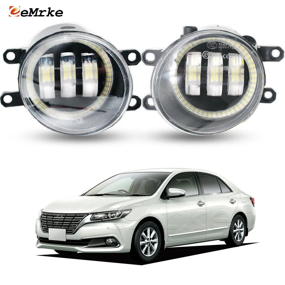 LED Fog Lights for Toyota Allion Premio T26 2017 2018 2019 2020 2021 Car PTF w/ Lens Angel Eye DRL Driving Daytime Running Lamp