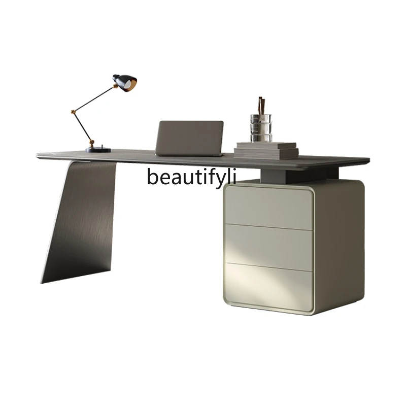 

Italian Minimalist Desk Simple Modern Light Luxury Home Study Desk Office Study Desk