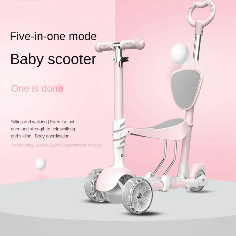 Scooter per bambini 3 ruote possono sedersi su un'auto altalena bambino 2-4 anni Scooter bambino cinque in uno Flash Wheel Twist Car