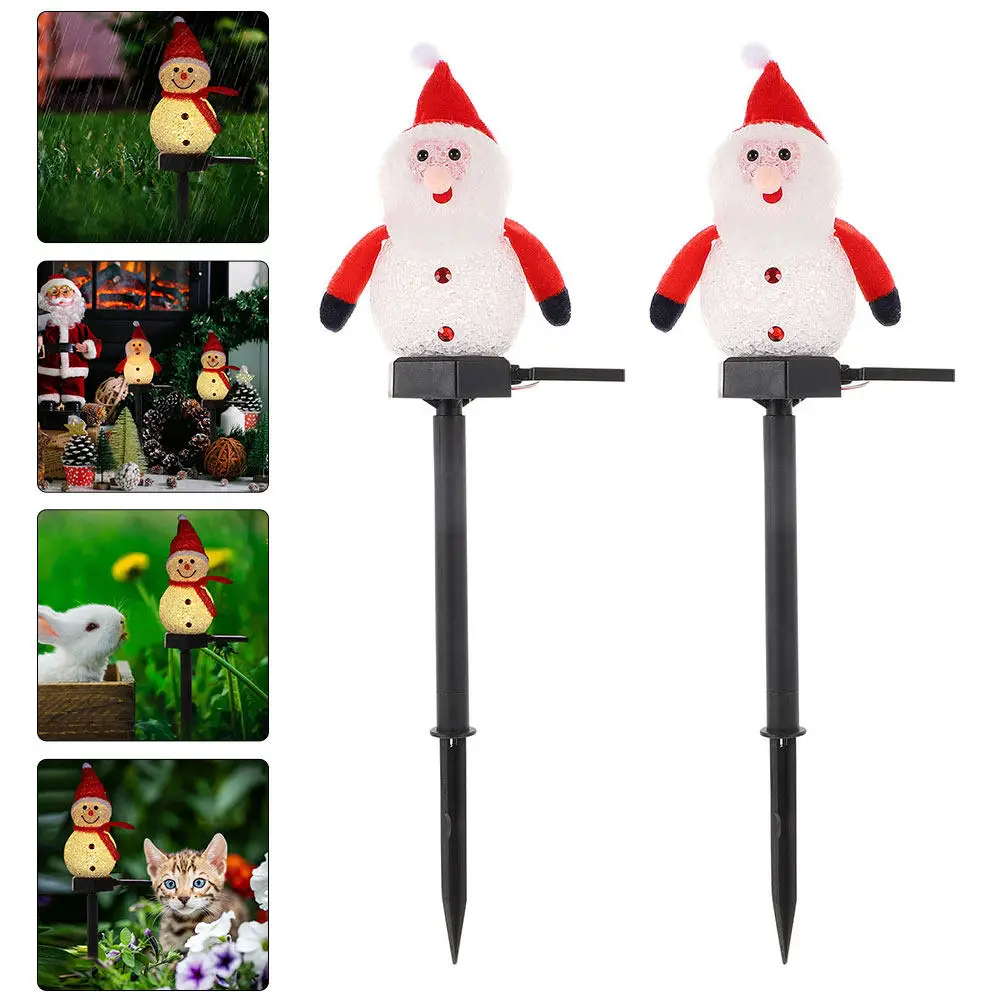 

2 шт. уличных солнечных фонарей-снеговиков на солнечной батарее для сада