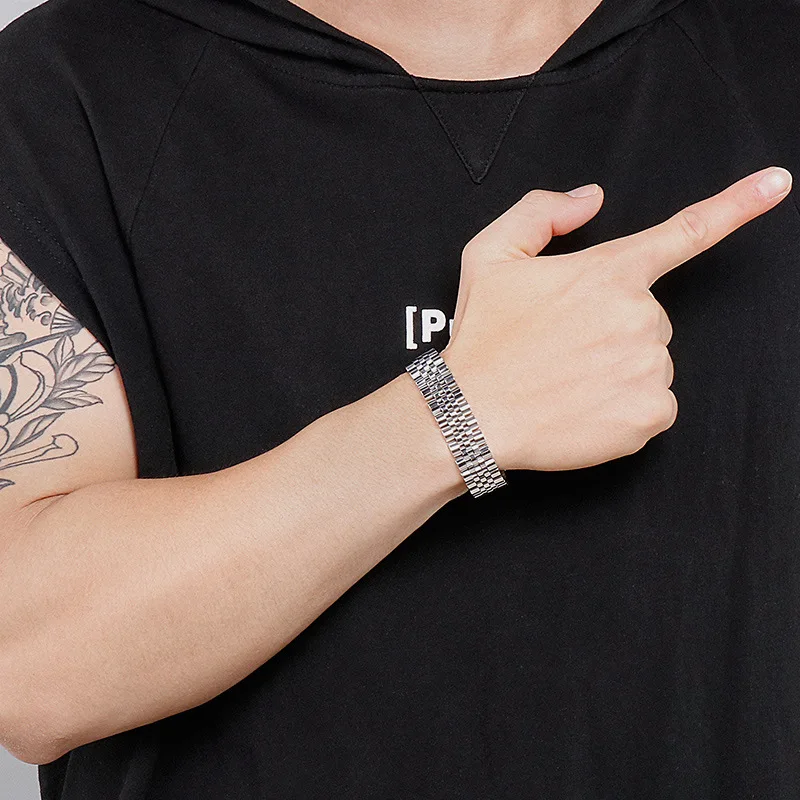 VQYSKO العصرية الحد الأدنى الفولاذ المقاوم للصدأ الذهب اللون مطلي حزام ساعة اليد سوار للنساء/الرجال مجوهرات هدايا زوجين سوار #2