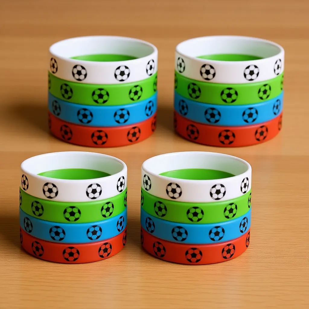 

16Pcs Football Wristbands Silicone Stretch Soccer Bracelets Sports Fans Accessory Team Game Charm Wristband Sports Supply