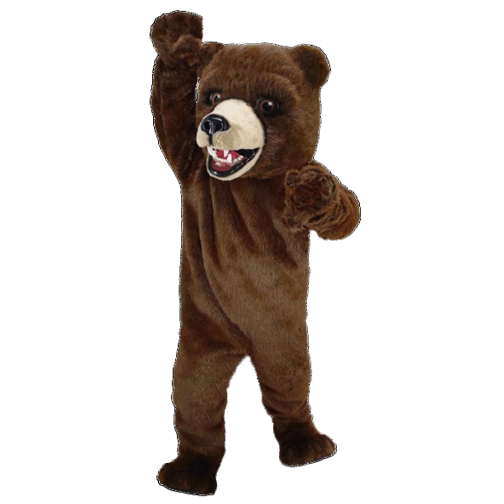 Kodiak urso mascote de pelúcia traje boa qualidade melhor preço urso marrom mascote roupa terno fantasia vestido sw523