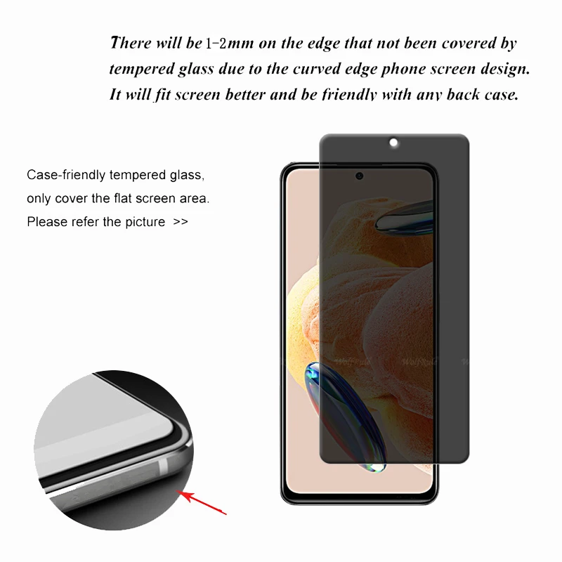 1/2/3/4 pièces pour Redmi Note 12 Pro 4G verre Redmi Note 12 Pro 4G verre 9H confidentialité Anti-espion protecteur d'écran Redmi Note 12 Pro 4G