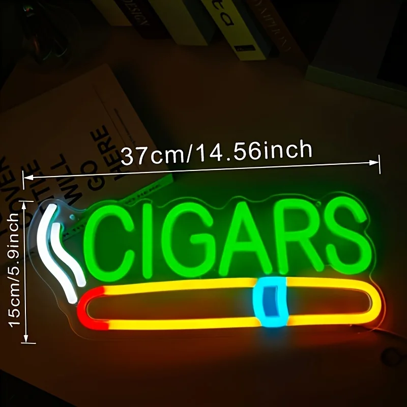 Cigar Shop Neon Sign, For Home Bar Cigar Lounge Decor, Human Cave Light, Neon Light, For Bar, Cafe, Party Or Smoking Shop
