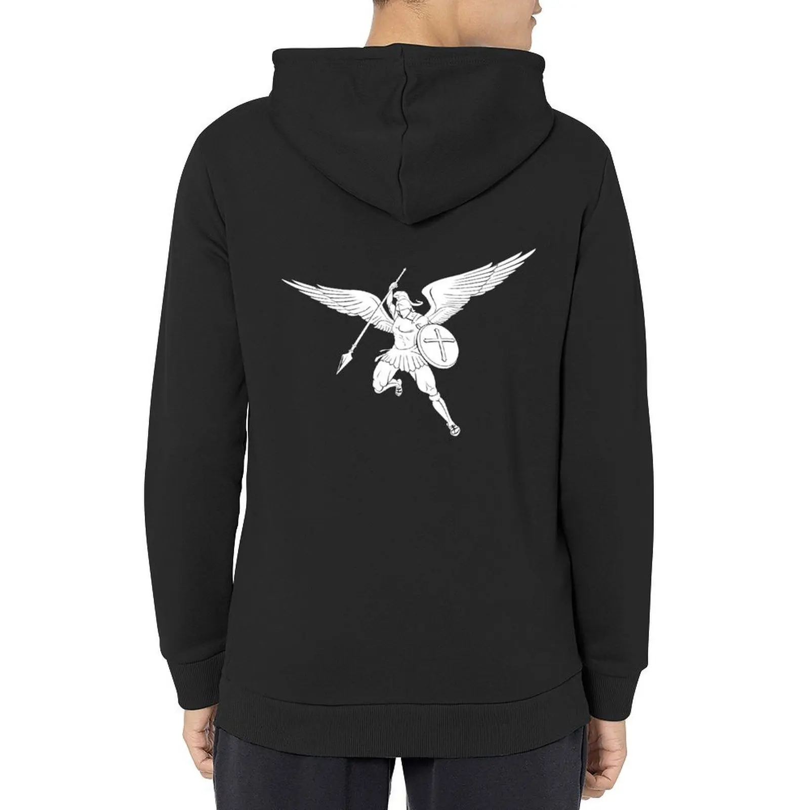

White Archangel Saint Michael Hoodie men clothes men clothing autumn clothes mens hoodie