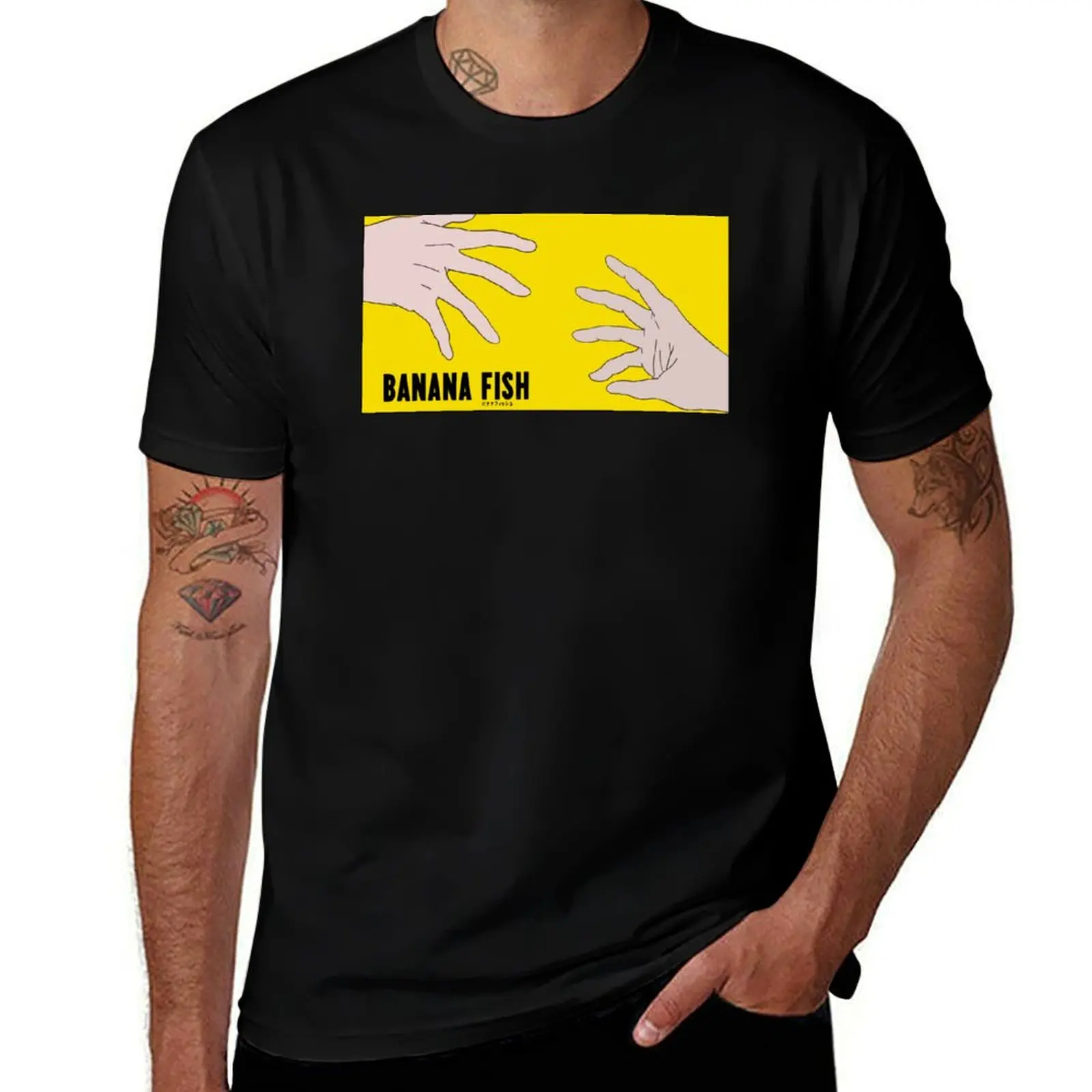 

Banana Fish Hands Reaching T-Shirt cotton graphic tees man clothes essential t shirt graphics heavyweight t shirts for men